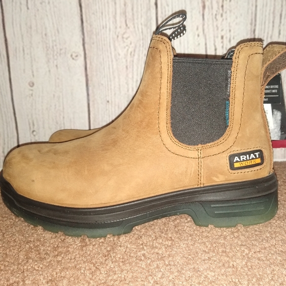 Ariat Men's Aged Bark Turbo Chelsea H20 Work Boots Size 7 - Picture 2 of 10